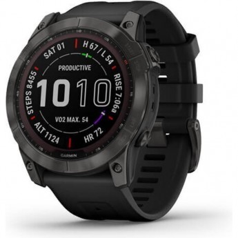 Часы GARMIN FENIX 7 Sapphire Solar титановый черный DLC с черным ремешком Часы GARMIN FENIX 7 Sapphire Solar титановый черный DLC с черным ремешком